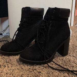 Black heeled booties